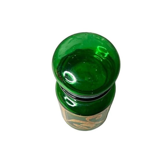 Belgian Green Glass Apothecary Jar w/ Bubble Stopper. Vintage. - Picture 2 of 6